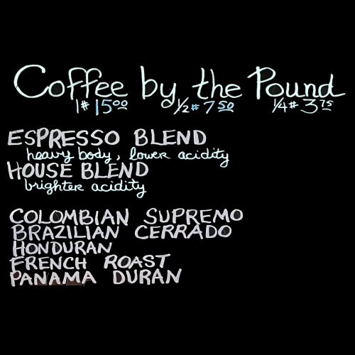 Coffee by the pound packaging